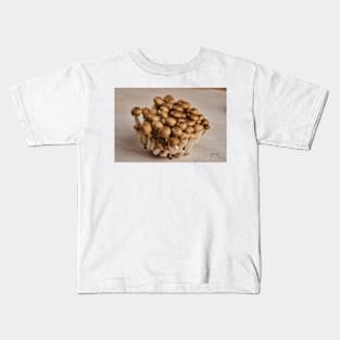 Brown shimeji mushrooms closeup Kids T-Shirt